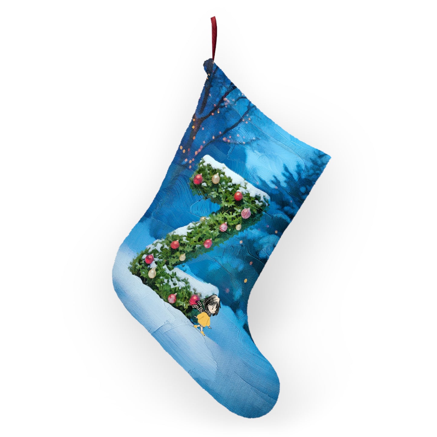 Yellow Jacket Girl Monogram Christmas Stocking | Personalized Letter Stocking | Letter Z