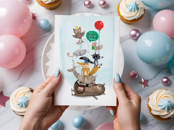 Wild Birthday Adventure - Cute and Customizable Greeting Card