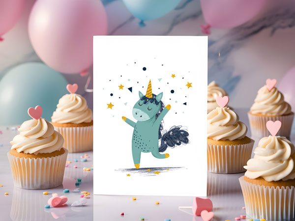 Birthday Unicorn Card - Custom Greeting Card for Unicorn Lovers