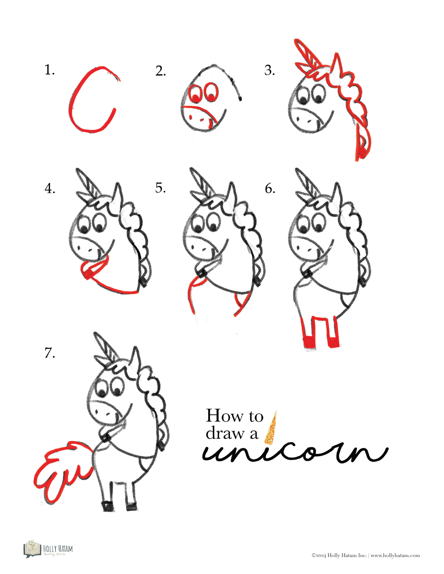 Unicorns Are Real! Colouring page
