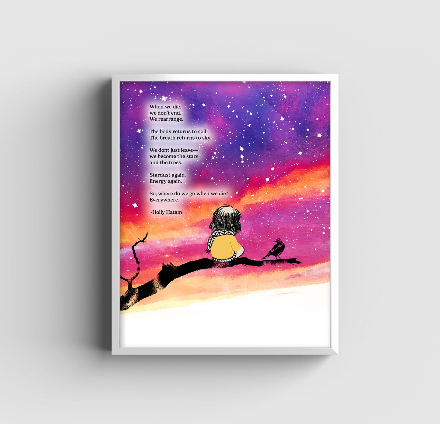 The Girl and the Crow - Art Print