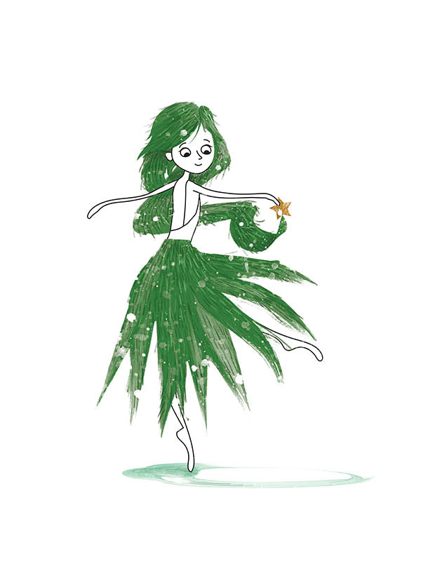 Christmas Ballerina Art Print