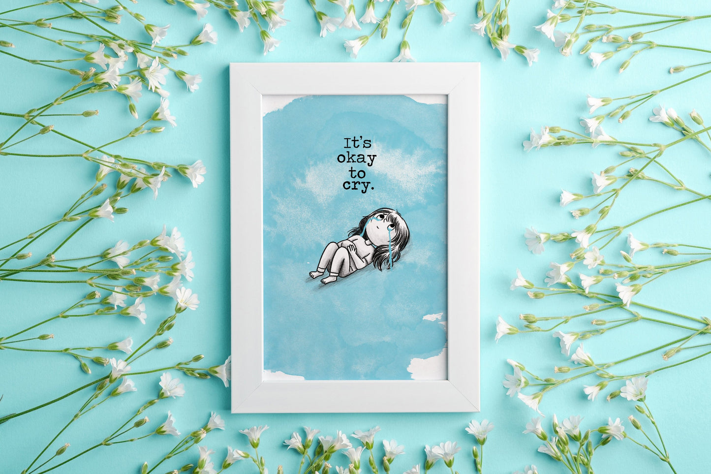 Cry Now, Smile Later - Mental Health Quotes Art Print