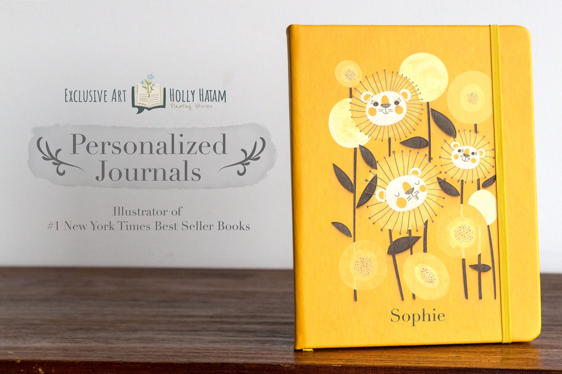 Brighten your day with custom dandelion journal. Customizable journal with name or special message.