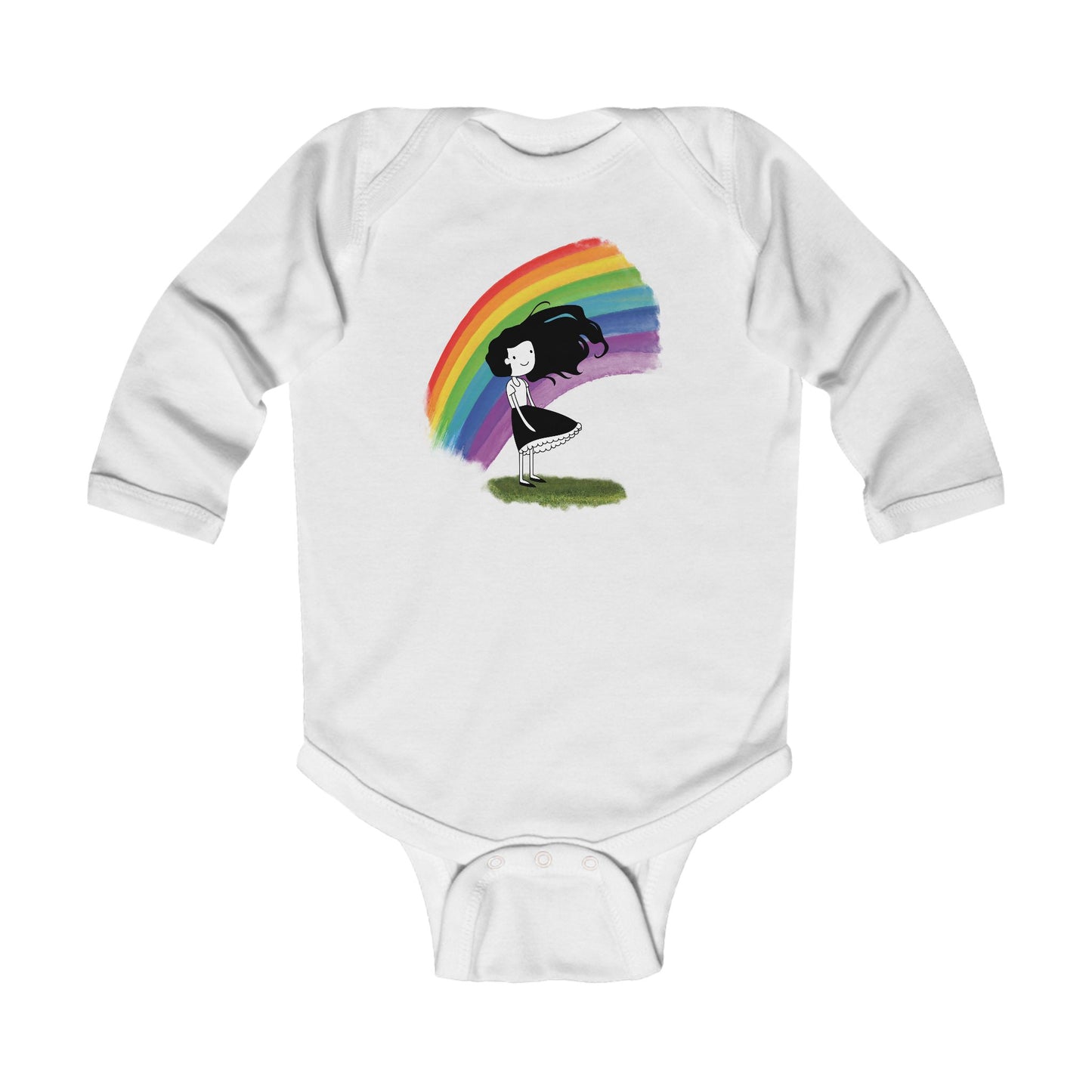 Dear Girl - Rainbow - Infant Long Sleeve Bodysuit