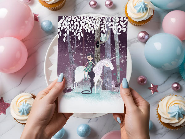 Magical Unicorn Custom Birthday Card