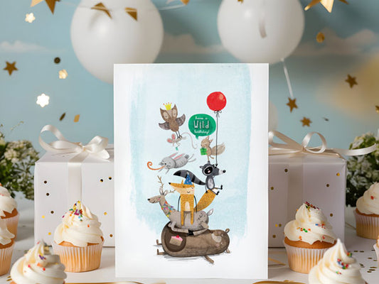 Wild Birthday Adventure - Cute and Customizable Greeting Card