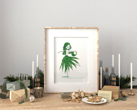 Christmas Ballerina Art Print