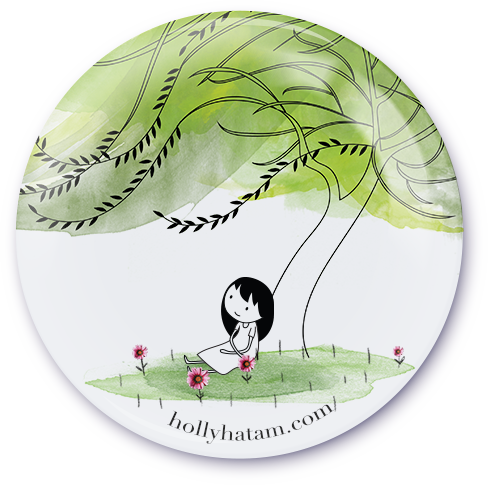 Sitting Tree | Dear Girl | Pinback Buttons