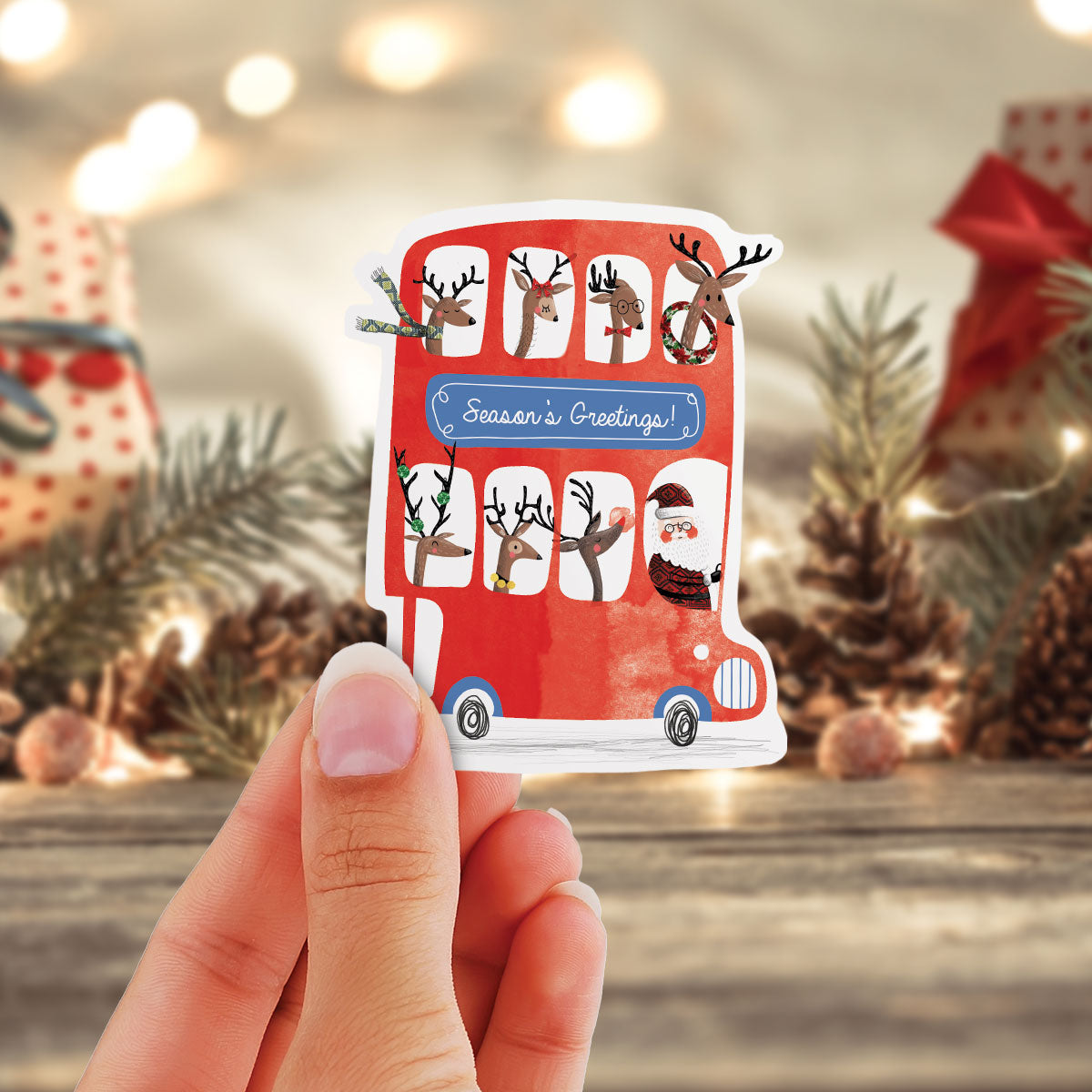 Christmas Bus - Vinyl Sticker