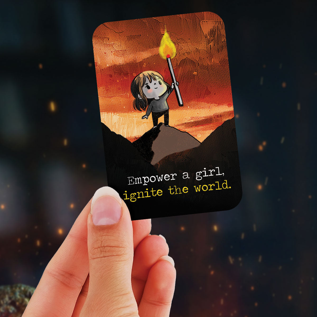 Empower A Girl, Ignite The World - International Women's Day - Vinyl Sticker