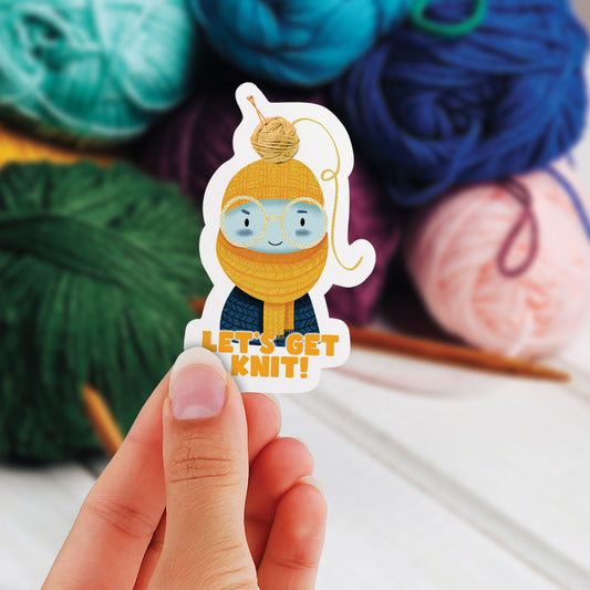 Let's Get Knit - Funny Vinyl Sticker