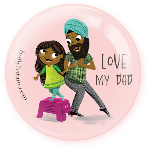 Love My Dad | Hair Twins | Pinback Buttons