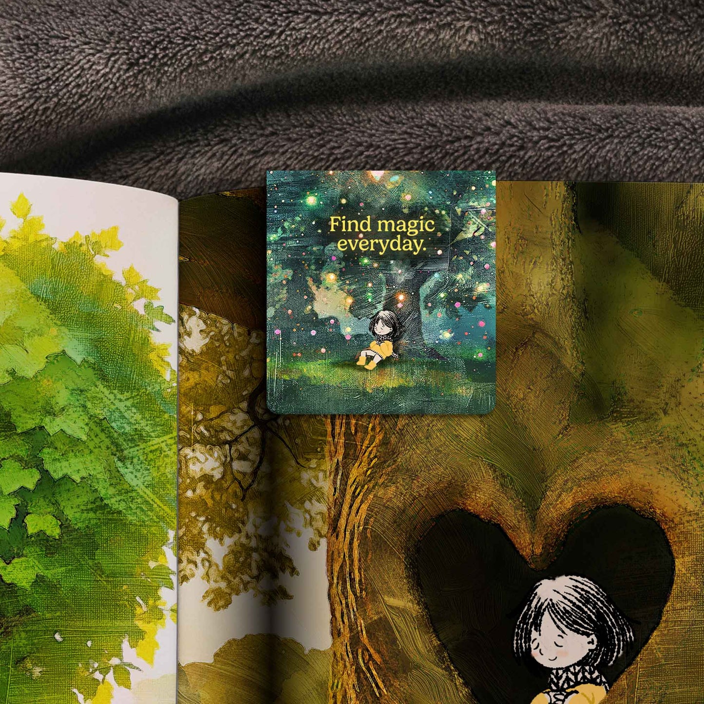 Yellow Jacket Girl - Magnetic Bookmark