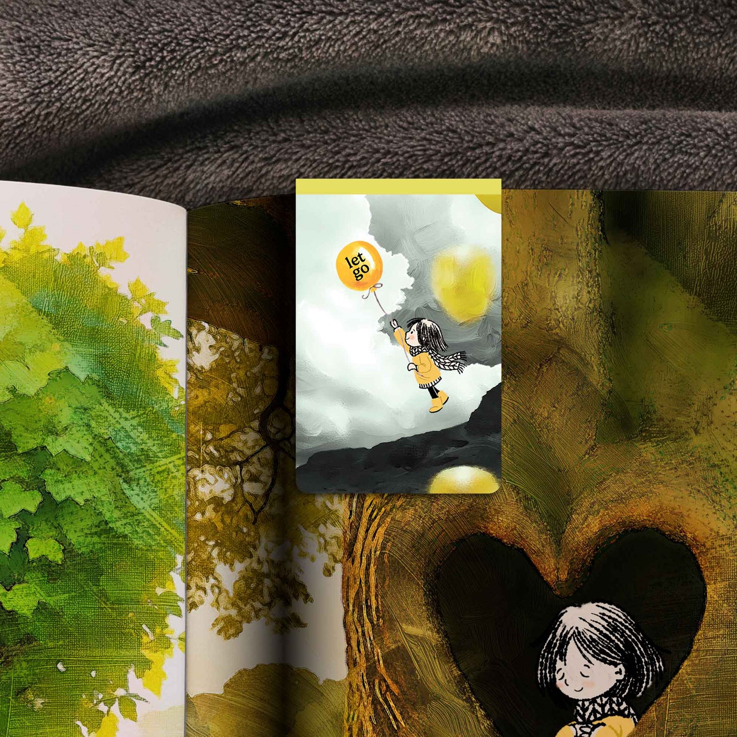 Yellow Jacket Girl - Magnetic Bookmark