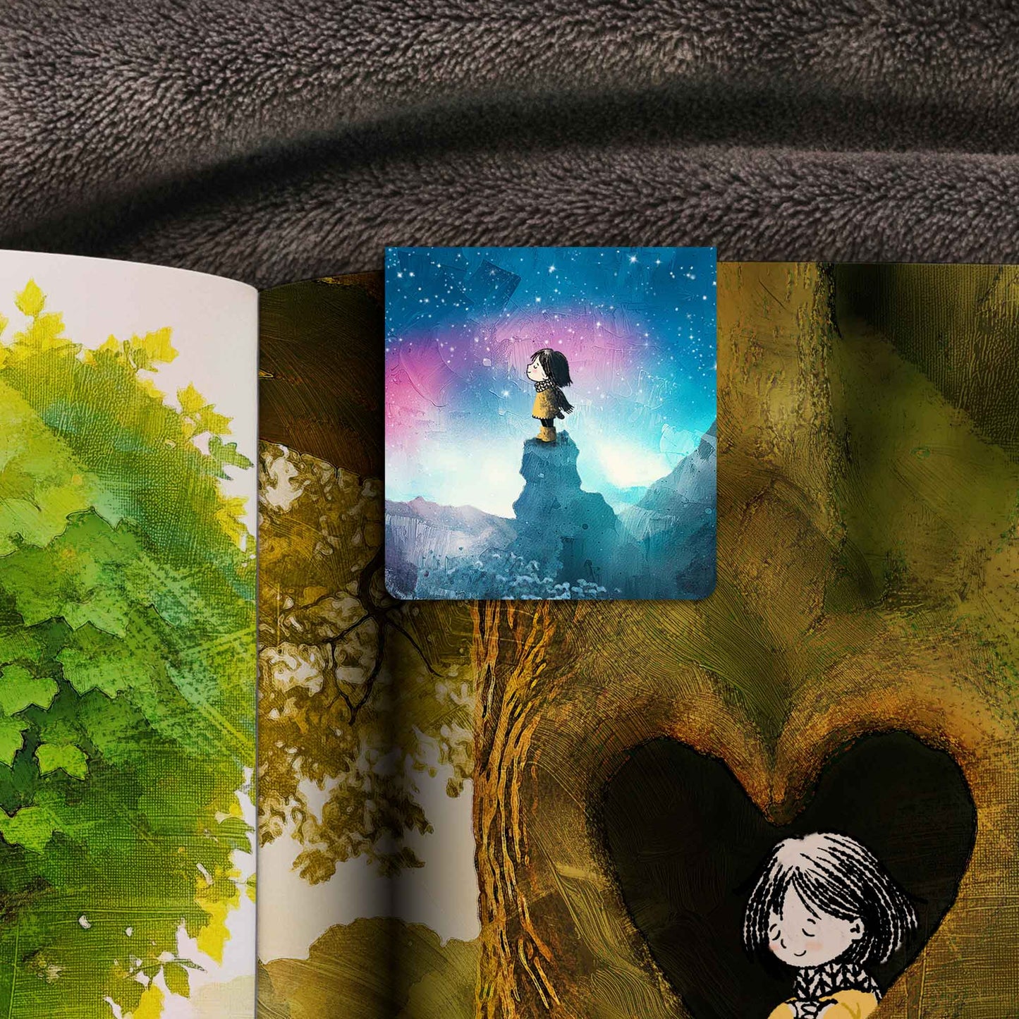 Yellow Jacket Girl - Magnetic Bookmark