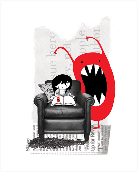 Reading Monster - Art Print