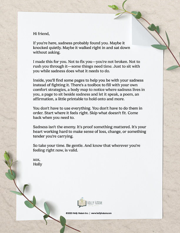 Sit With Sadness: Therapeutic Art & Journal Digital Download Bundle