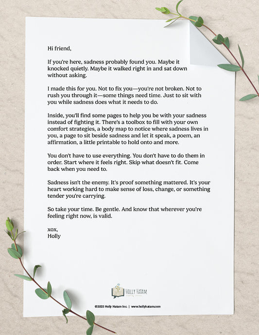 Sit With Sadness: Therapeutic Art & Journal Digital Download Bundle