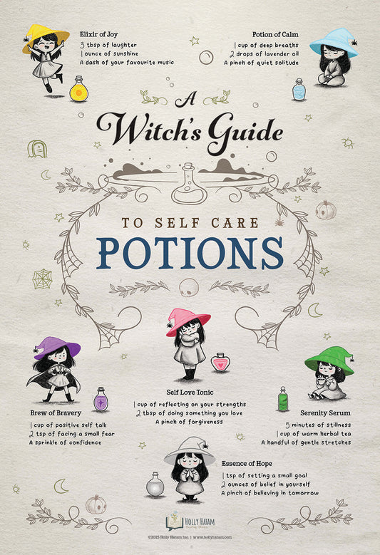 A Witch's Guide To Self Care Potions - Art Print