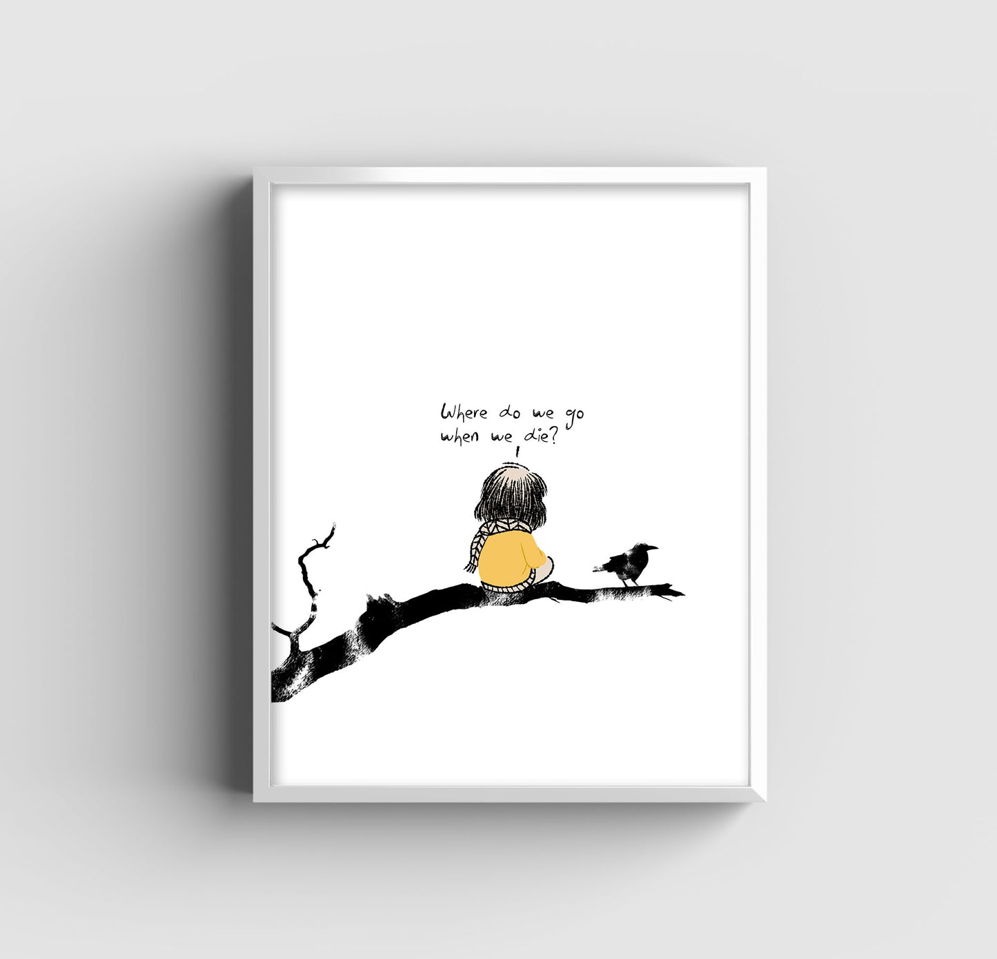 The Girl and the Crow - Art Print