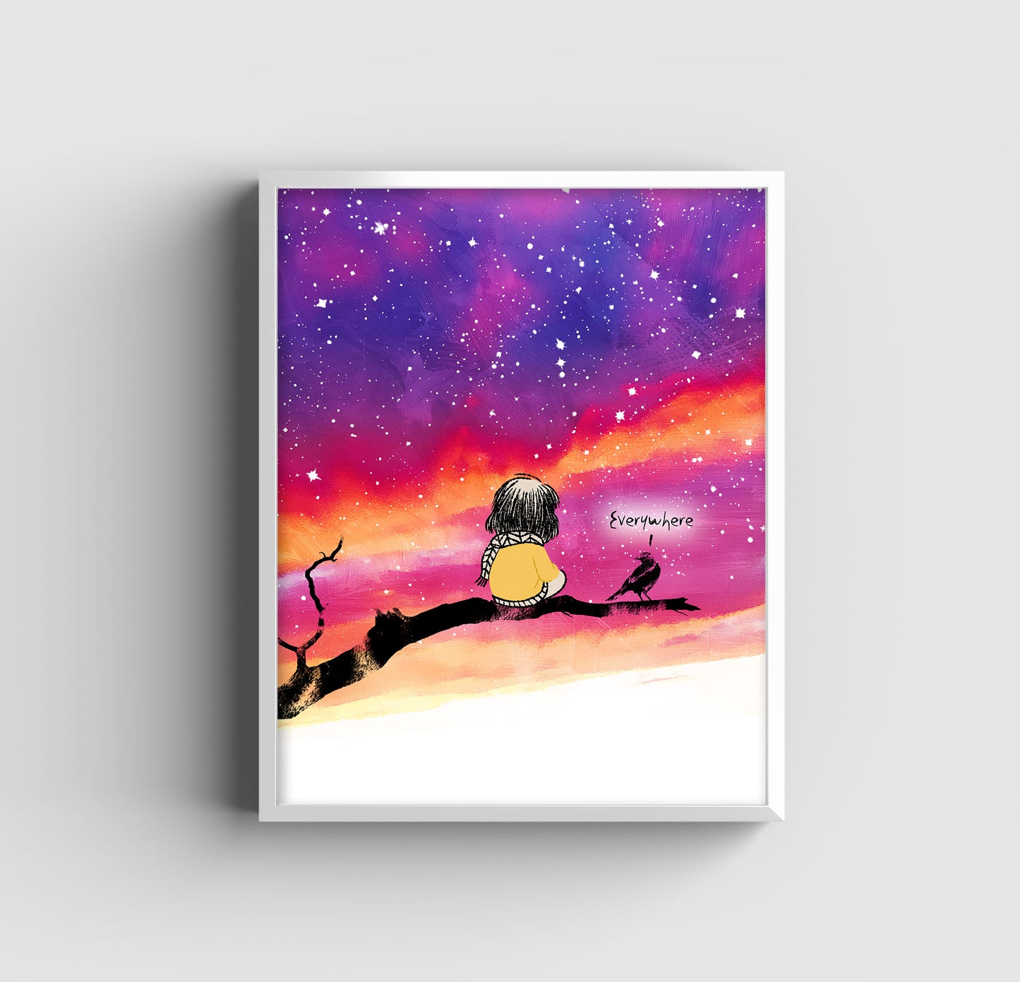 The Girl and the Crow - Art Print