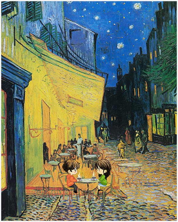 Date Night At VanGogh Cafe - Art Print