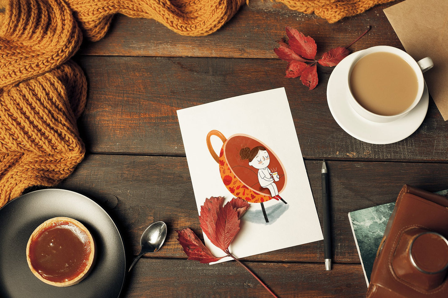 Fall Home Decor - Tea Art Print - Autumn Tea