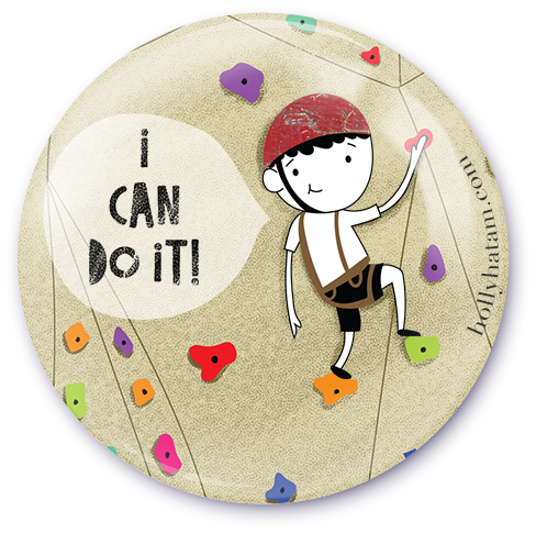 I Can Do It! Climber| Dear Boy | Pinback Buttons