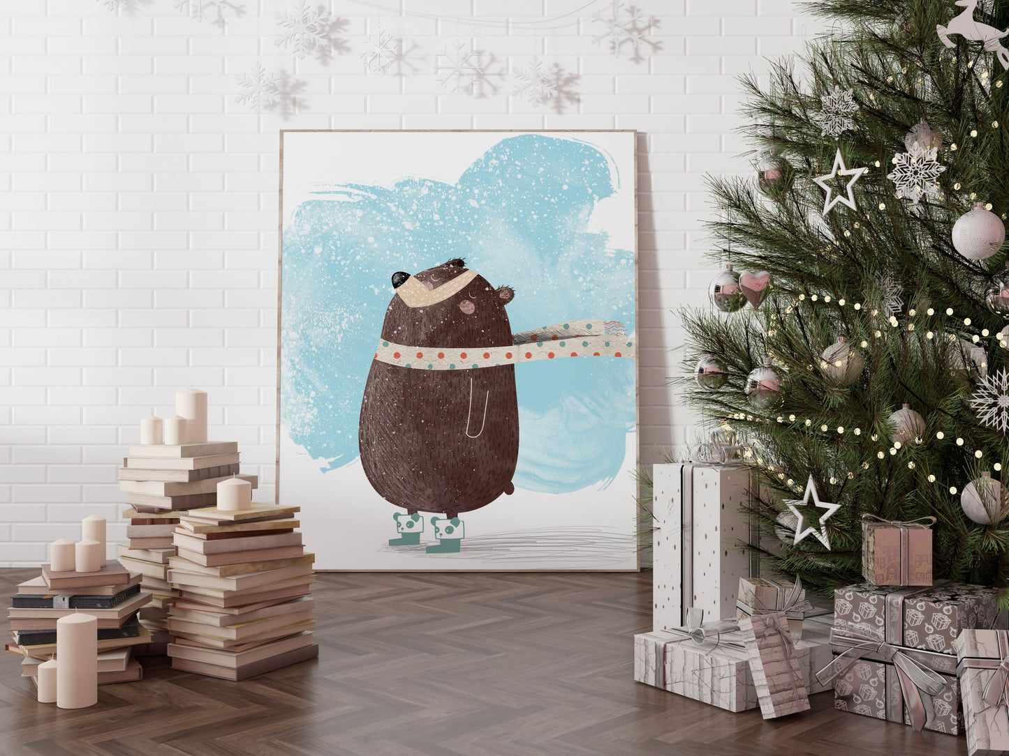 Christmas Magic Bear Art Print