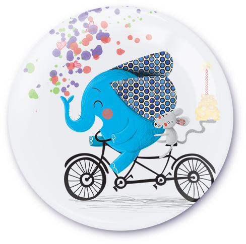 Elephant Bike | Pinback Buttons