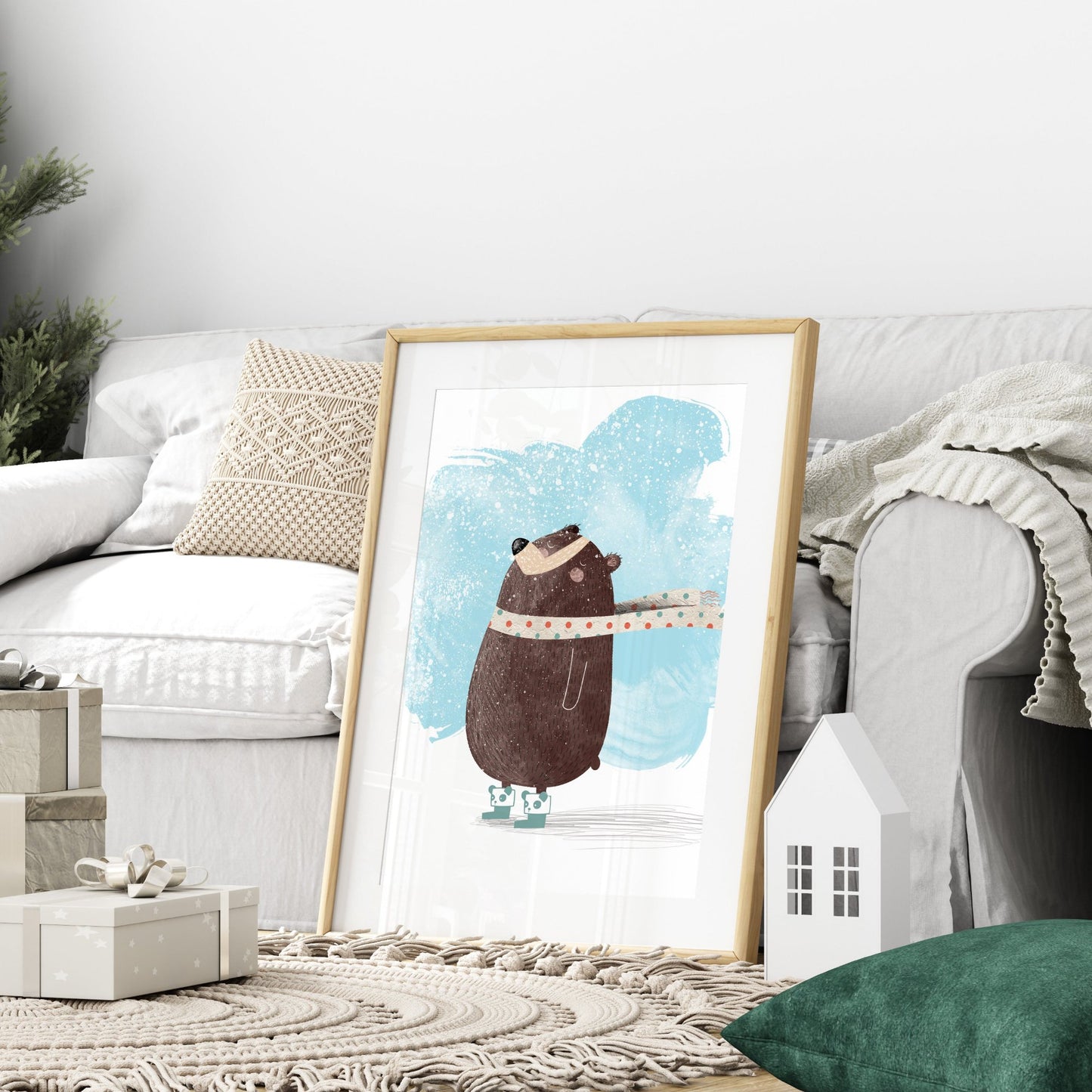 Christmas Magic Bear Art Print