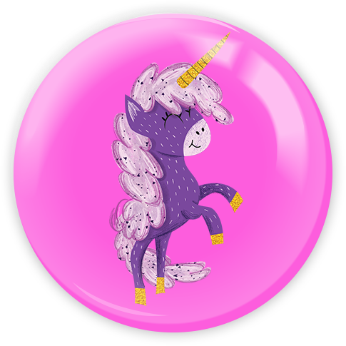 Purple Unicorn | Pinback Buttons