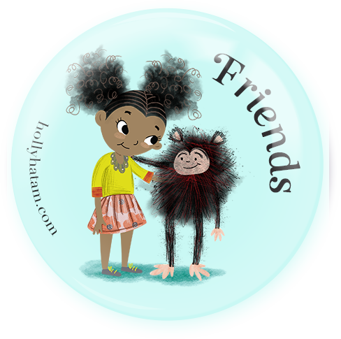 My Worry Monkey Friend | Happy Right Now | Pinback Buttons